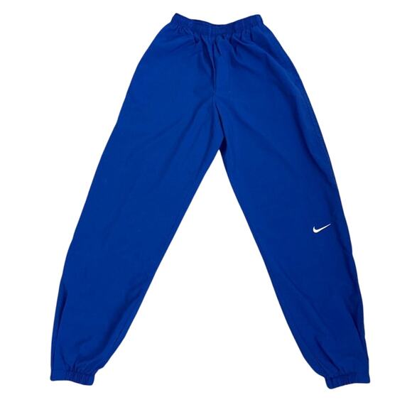 Nike Vintage Y2K Royal Blue Ankle Zip Joggers Nylon Track Pants Size Men's XS - Picture 1 of 5